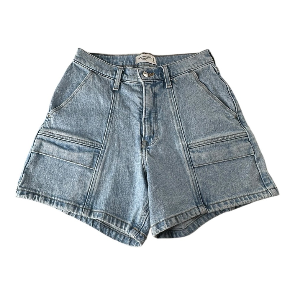 Abercrombie & Fitch Light Blue High-Rise Denim Shorts